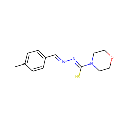 Cc1ccc(/C=N/N=C(\S)N2CCOCC2)cc1 ZINC000008830419