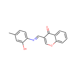 Cc1ccc(/N=C/c2coc3ccccc3c2=O)c(O)c1 ZINC001772588597
