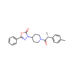 Cc1ccc([C@@H](C)C(=O)N2CCC(n3nc(-c4ccccc4)oc3=O)CC2)cc1 ZINC000020894527