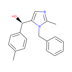 Cc1ccc([C@@H](O)c2cnc(C)n2Cc2ccccc2)cc1 ZINC000003954490