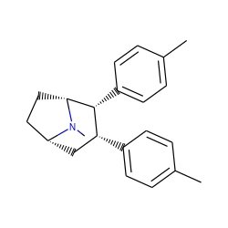 Cc1ccc([C@@H]2[C@H](c3ccc(C)cc3)C[C@@H]3CC[C@H]2N3C)cc1 ZINC000013676207