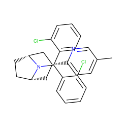 Cc1ccc([C@@H]2C[C@@H]3CC[C@H](C2)N3C(c2ccccc2Cl)c2ccccc2Cl)nc1 ZINC000103227271