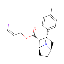 Cc1ccc([C@@H]2C[C@H]3CC[C@@H]([C@@H]2C(=O)OC/C=C\I)N3C)cc1 ZINC000036177185