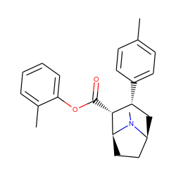 Cc1ccc([C@@H]2C[C@H]3CC[C@@H]([C@@H]2C(=O)Oc2ccccc2C)N3C)cc1 ZINC000036177299