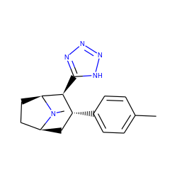 Cc1ccc([C@@H]2C[C@H]3CC[C@@H]([C@H]2c2nnn[nH]2)N3C)cc1 ZINC000026657200