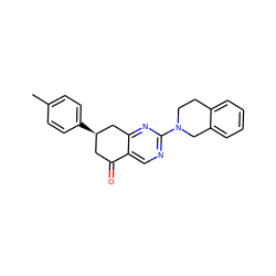 Cc1ccc([C@@H]2CC(=O)c3cnc(N4CCc5ccccc5C4)nc3C2)cc1 ZINC000002407063