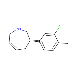 Cc1ccc([C@@H]2CC=CCNC2)cc1Cl ZINC000095583816