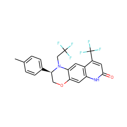 Cc1ccc([C@@H]2COc3cc4[nH]c(=O)cc(C(F)(F)F)c4cc3N2CC(F)(F)F)cc1 ZINC000029045794