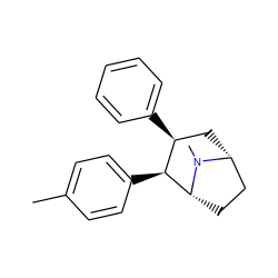 Cc1ccc([C@H]2[C@@H](c3ccccc3)C[C@@H]3CC[C@H]2N3C)cc1 ZINC000013676202