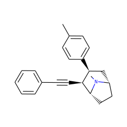 Cc1ccc([C@H]2C[C@@H]3CC[C@H]([C@H]2C#Cc2ccccc2)N3C)cc1 ZINC000040955214