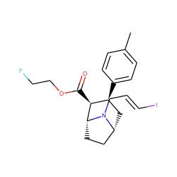 Cc1ccc([C@H]2C[C@@H]3CC[C@H]([C@H]2C(=O)OCCF)N3C/C=C/I)cc1 ZINC000058598607