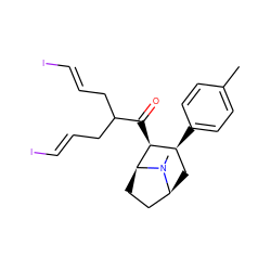 Cc1ccc([C@H]2C[C@H]3CC[C@@H]([C@H]2C(=O)C(C/C=C/I)C/C=C/I)N3C)cc1 ZINC000095607604