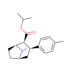 Cc1ccc([C@H]2C[C@H]3CC[C@@H]([C@H]2C(=O)OC(C)C)N3C)cc1 ZINC000036270821