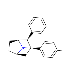 Cc1ccc([C@H]2C[C@H]3CC[C@@H]([C@H]2c2ccccc2)N3C)cc1 ZINC000036093281