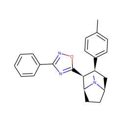 Cc1ccc([C@H]2C[C@H]3CC[C@@H]([C@H]2c2nc(-c4ccccc4)no2)N3C)cc1 ZINC000036270952