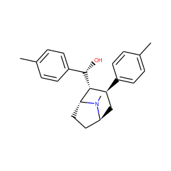 Cc1ccc([C@H]2C[C@H]3CC[C@H]([C@@H]2[C@@H](O)c2ccc(C)cc2)N3C)cc1 ZINC000100908412