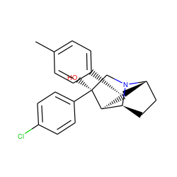 Cc1ccc([C@H]2C[C@H]3CC[C@H]4[C@H]2[C@@](O)(c2ccc(Cl)cc2)CN43)cc1 ZINC000100846461