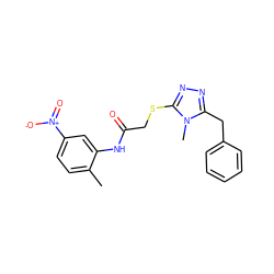 Cc1ccc([N+](=O)[O-])cc1NC(=O)CSc1nnc(Cc2ccccc2)n1C ZINC000000976223