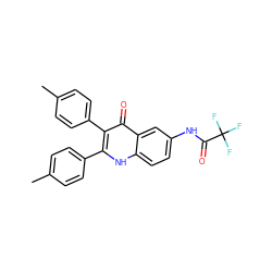 Cc1ccc(-c2[nH]c3ccc(NC(=O)C(F)(F)F)cc3c(=O)c2-c2ccc(C)cc2)cc1 ZINC001772651111