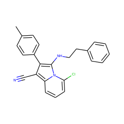 Cc1ccc(-c2c(C#N)c3cccc(Cl)n3c2NCCc2ccccc2)cc1 ZINC000036185194