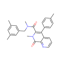 Cc1ccc(-c2c(C(=O)N(C)Cc3cc(C)cc(C)c3)n(C)c(=O)c3ncccc23)cc1 ZINC000013742641