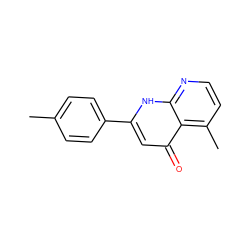 Cc1ccc(-c2cc(=O)c3c(C)ccnc3[nH]2)cc1 ZINC000013763759