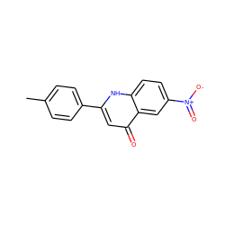 Cc1ccc(-c2cc(=O)c3cc([N+](=O)[O-])ccc3[nH]2)cc1 ZINC001772614124