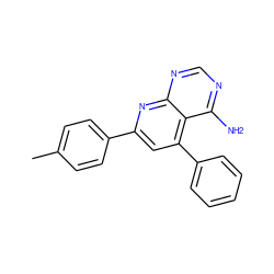 Cc1ccc(-c2cc(-c3ccccc3)c3c(N)ncnc3n2)cc1 ZINC000001036692