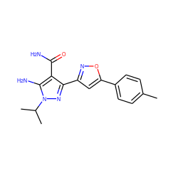 Cc1ccc(-c2cc(-c3nn(C(C)C)c(N)c3C(N)=O)no2)cc1 ZINC001772646129