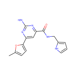 Cc1ccc(-c2cc(C(=O)NCc3ccc[nH]3)nc(N)n2)o1 ZINC000045365893