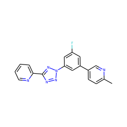 Cc1ccc(-c2cc(F)cc(-n3nnc(-c4ccccn4)n3)c2)cn1 ZINC000028394130