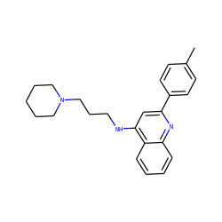 Cc1ccc(-c2cc(NCCCN3CCCCC3)c3ccccc3n2)cc1 ZINC000208042722