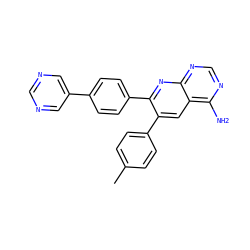 Cc1ccc(-c2cc3c(N)ncnc3nc2-c2ccc(-c3cncnc3)cc2)cc1 ZINC000028474052