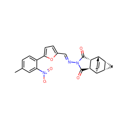 Cc1ccc(-c2ccc(/C=N/N3C(=O)[C@@H]4[C@H]5C=C[C@@H]([C@@H]6C[C@H]56)[C@H]4C3=O)o2)c([N+](=O)[O-])c1 ZINC000252428410