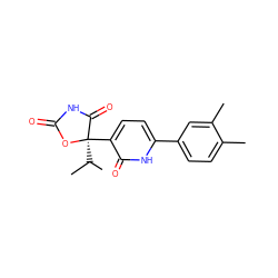 Cc1ccc(-c2ccc([C@@]3(C(C)C)OC(=O)NC3=O)c(=O)[nH]2)cc1C ZINC000084706632