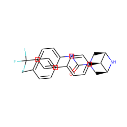 Cc1ccc(-c2ccc([C@H]3[C@H]4CN(C(=O)Nc5ccc(C(F)(F)F)cc5)C[C@@H]3N4)cc2)cc1 ZINC000100107294