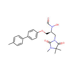 Cc1ccc(-c2ccc(OC[C@H](CN3C(=O)N(C)C(C)(C)C3=O)N(O)C=O)cc2)cc1 ZINC000029340240