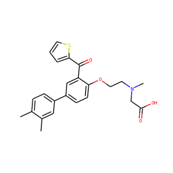 Cc1ccc(-c2ccc(OCCN(C)CC(=O)O)c(C(=O)c3cccs3)c2)cc1C ZINC000028958302