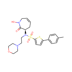 Cc1ccc(-c2ccc(S(=O)(=O)N(CCN3CCOCC3)[C@@H]3CC=CCN(O)C3=O)s2)cc1 ZINC000073161573