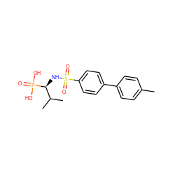 Cc1ccc(-c2ccc(S(=O)(=O)N[C@@H](C(C)C)P(=O)(O)O)cc2)cc1 ZINC000028642133