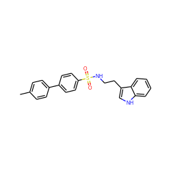 Cc1ccc(-c2ccc(S(=O)(=O)NCCc3c[nH]c4ccccc34)cc2)cc1 ZINC000028134961