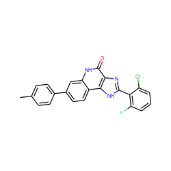 Cc1ccc(-c2ccc3c(c2)[nH]c(=O)c2nc(-c4c(F)cccc4Cl)[nH]c23)cc1 ZINC000096270708