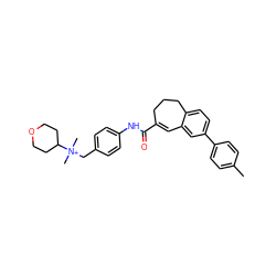 Cc1ccc(-c2ccc3c(c2)C=C(C(=O)Nc2ccc(C[N+](C)(C)C4CCOCC4)cc2)CCC3)cc1 ZINC000001996578