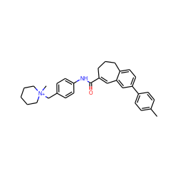 Cc1ccc(-c2ccc3c(c2)C=C(C(=O)Nc2ccc(C[N+]4(C)CCCCC4)cc2)CCC3)cc1 ZINC000013808546