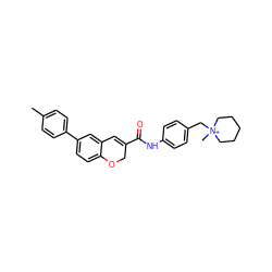 Cc1ccc(-c2ccc3c(c2)C=C(C(=O)Nc2ccc(C[N+]4(C)CCCCC4)cc2)CO3)cc1 ZINC000013808544