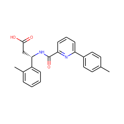 Cc1ccc(-c2cccc(C(=O)N[C@@H](CC(=O)O)c3ccccc3C)n2)cc1 ZINC000261086075