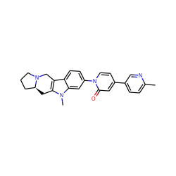 Cc1ccc(-c2ccn(-c3ccc4c5c(n(C)c4c3)C[C@H]3CCCN3C5)c(=O)c2)cn1 ZINC000113109747