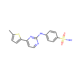 Cc1ccc(-c2ccnc(Nc3ccc(S(N)(=O)=O)cc3)n2)s1 ZINC000035942048