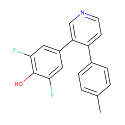 Cc1ccc(-c2ccncc2-c2cc(F)c(O)c(F)c2)cc1 ZINC000473094012