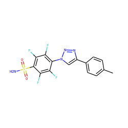 Cc1ccc(-c2cn(-c3c(F)c(F)c(S(N)(=O)=O)c(F)c3F)nn2)cc1 ZINC000299832688